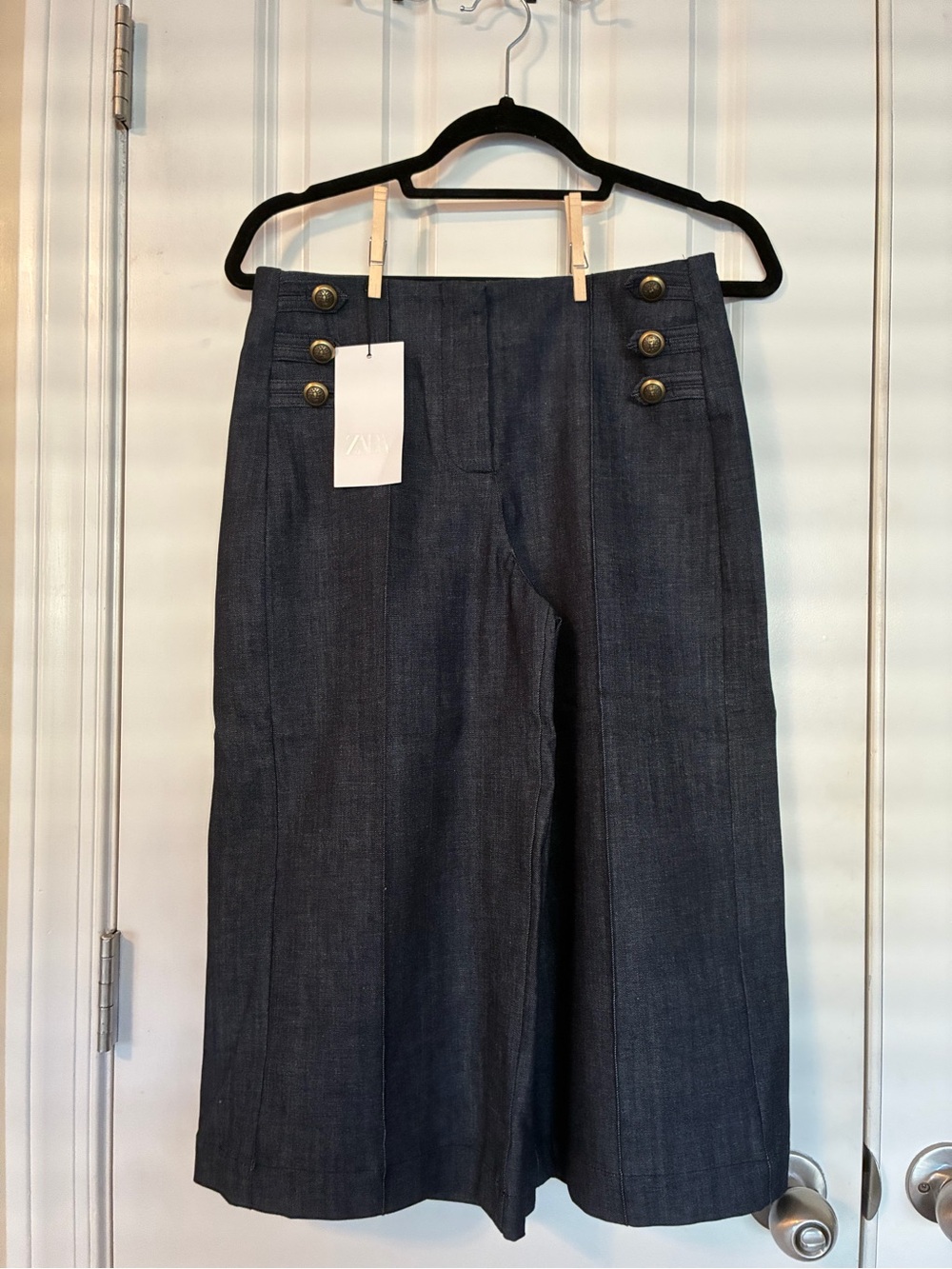Zara Dark Navy Wide-Leg Sailor-Inspired Men’s Chinos